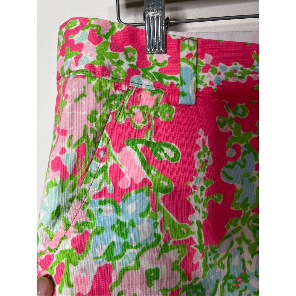 Lilly Pulitzer The Chipper Short Bermuda Shorts Sz 14 Pink Green Southern Charm - Picture 2 of 13